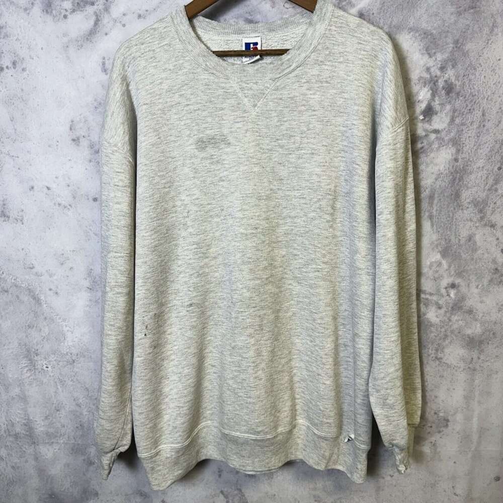 Vintage Russell Athletic Sweatshirt Adult XXL Gray Crew Neck 90s Y2K